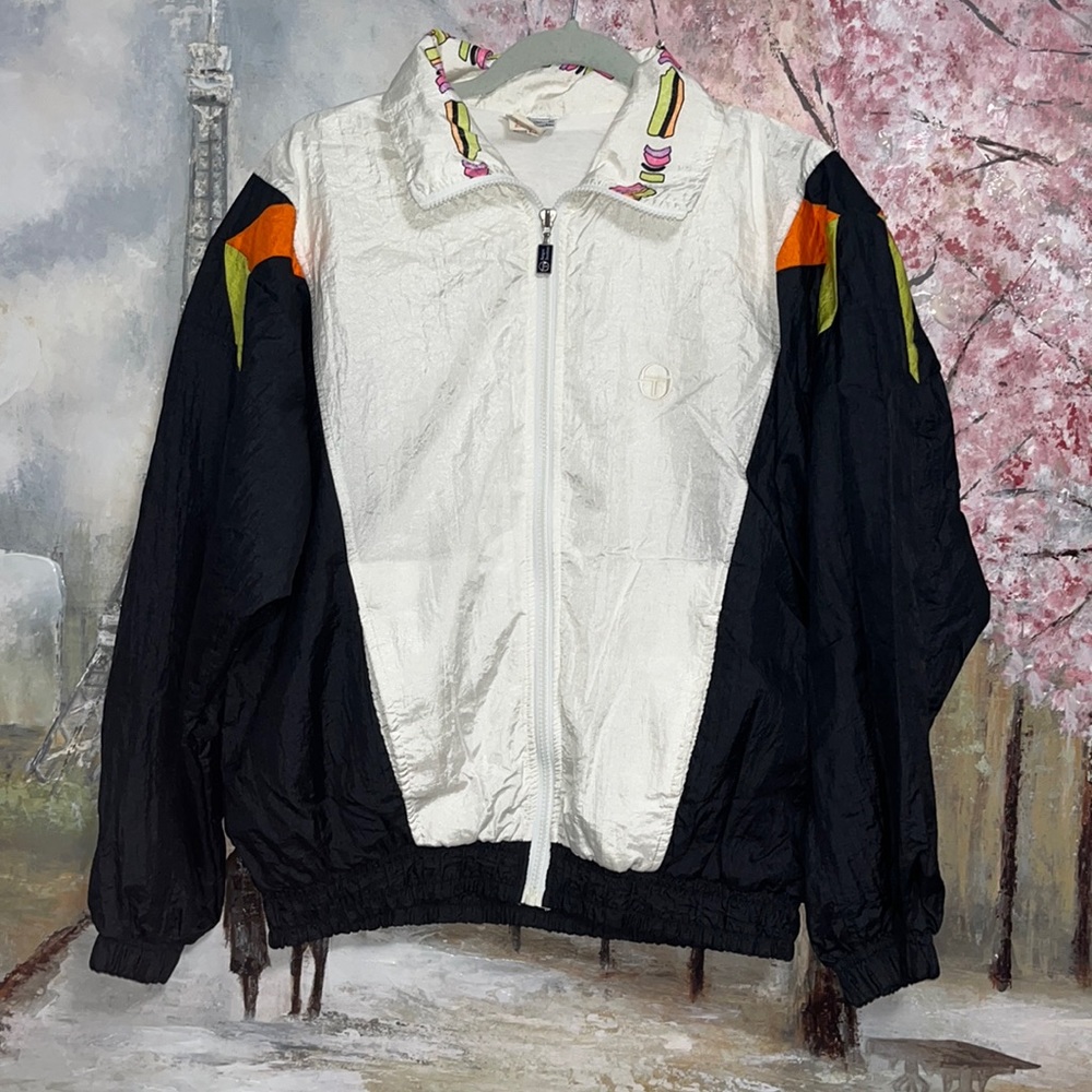 Vintage Sergio Tacchini Shell Track Jacket Windbreaker | 80s sz 10 EUC